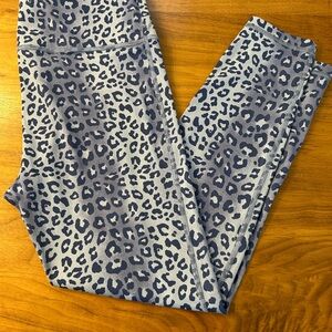 GAP Blue Leopard Print Leggings size medium